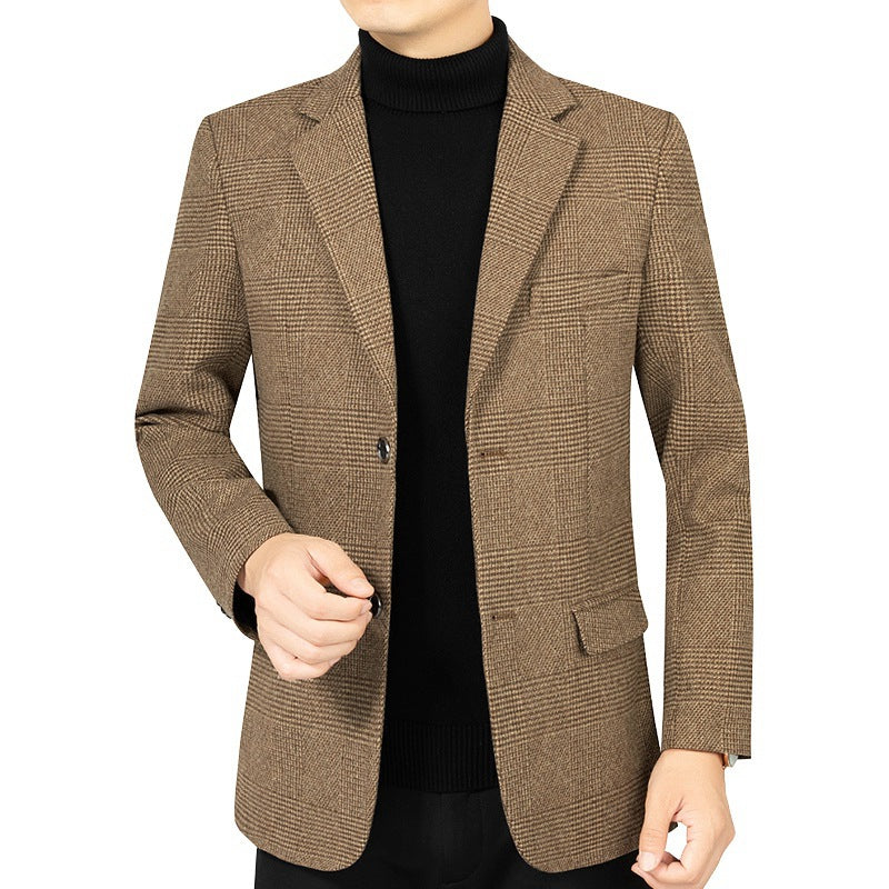 Herren Slim-Fit Sakko fein kariert aus leichtem MischgewShop Norye mit teilgefütterter Innenverarbeitung Shop Nory