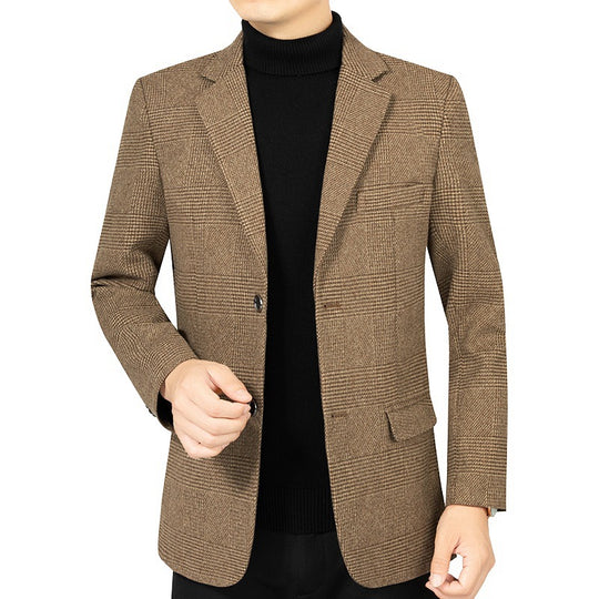 Herren Slim-Fit Sakko fein kariert aus leichtem MischgewShop Norye mit teilgefütterter Innenverarbeitung Shop Nory