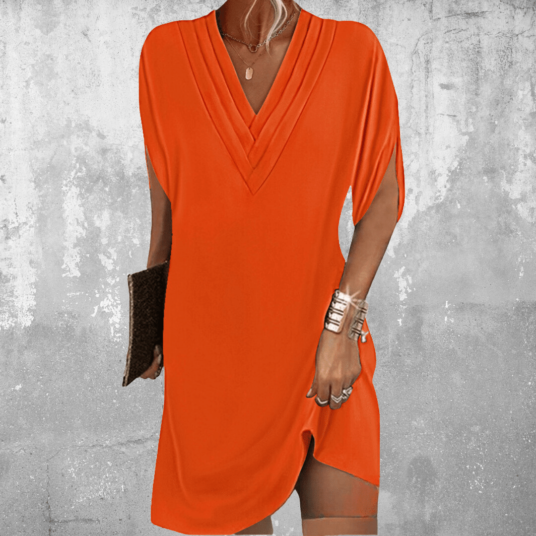 Bauchbedeckung V-Hals Kleid