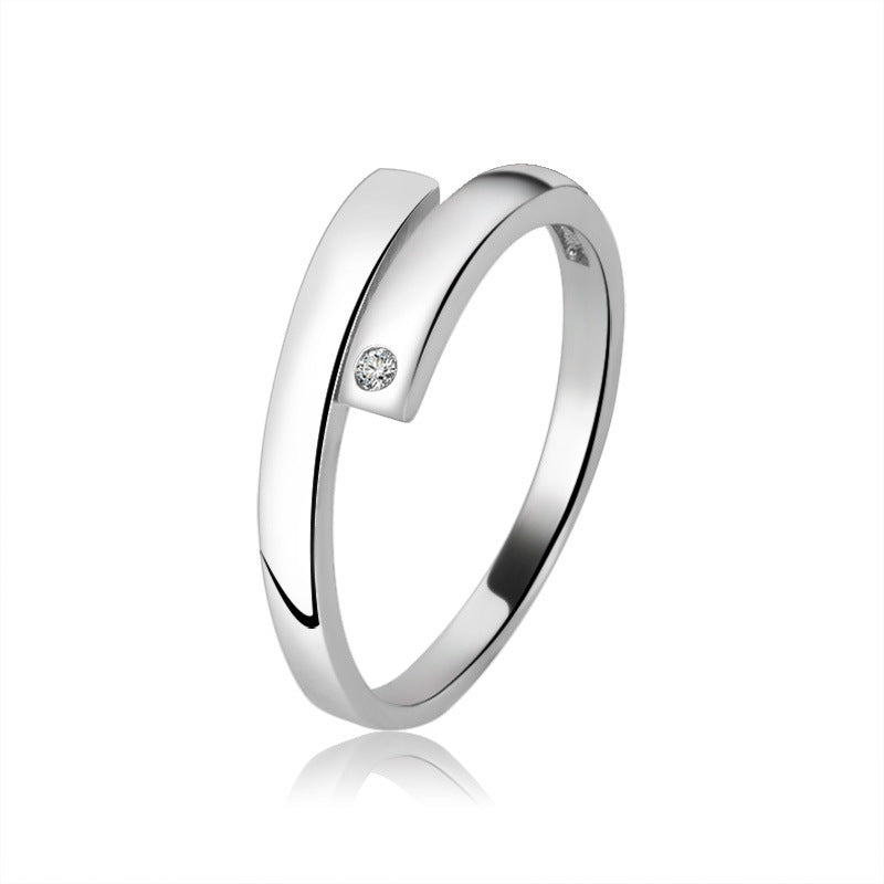 Damenring mit elegantem, modernem Design und funkelndem Zirkonia-Besatz Shop Nory