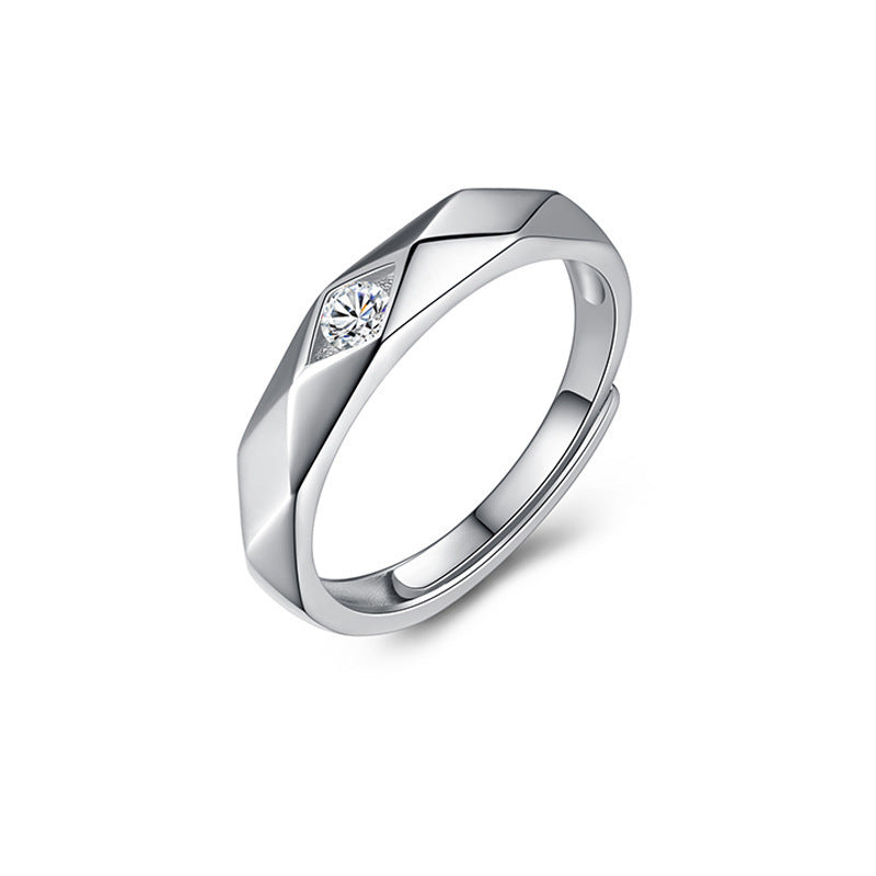 Damenring mit modernem, geometrischem Design und funkelndem Zirkonia Shop Nory