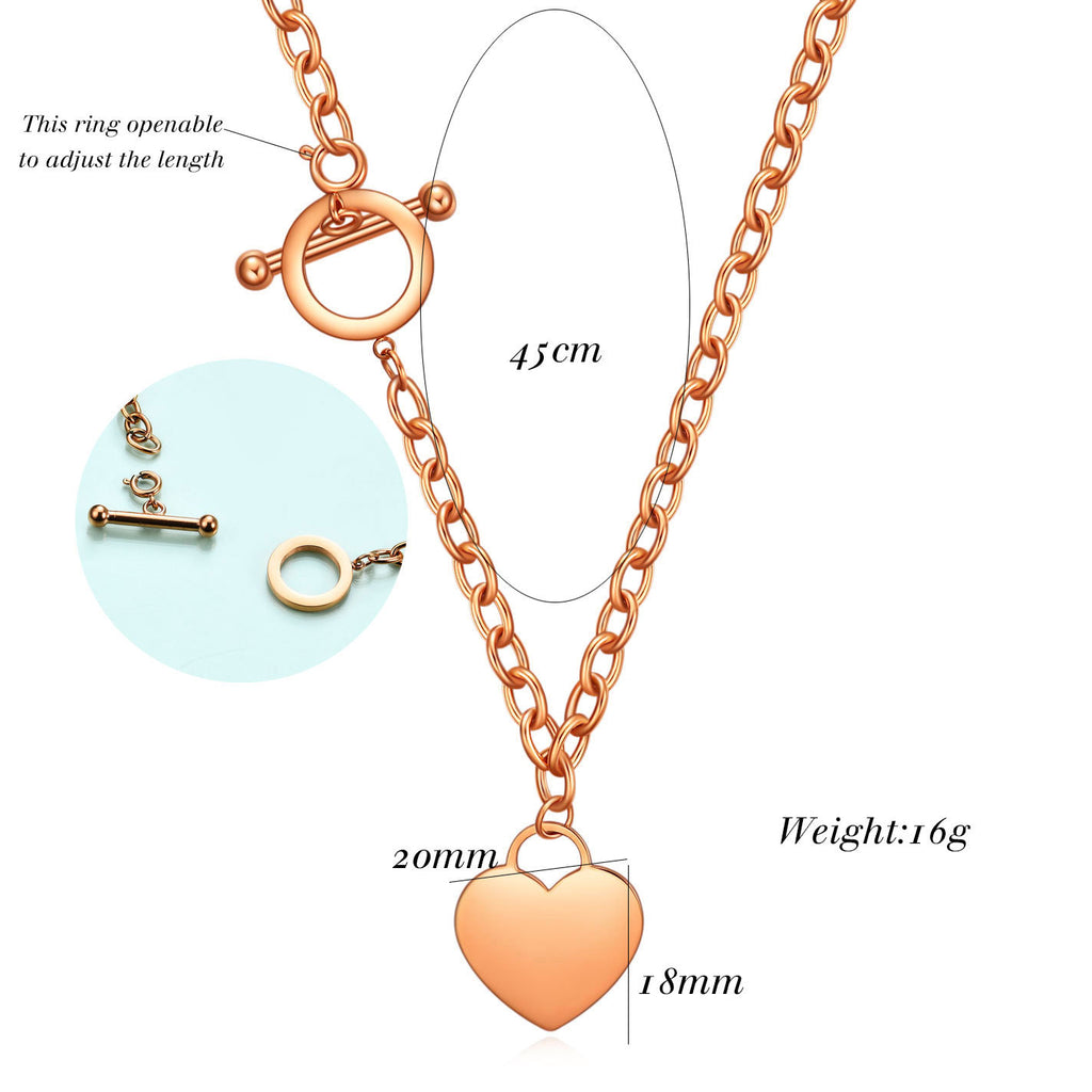 Damen Halskette mit herzförmigem Anhänger und elegantem Karabinerverschluss Shop Nory