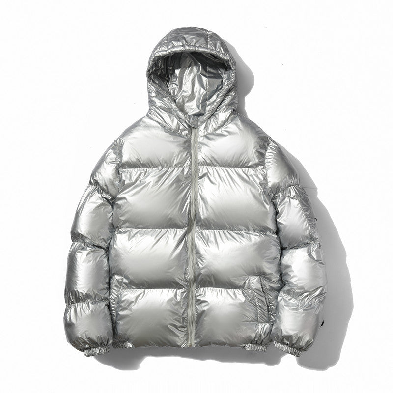 Unisex nan glänzende Steppjacke mit Kapuze, wasserabweisender High-Shine-Oberfläche und wärmender synthetischer Füllung Shop Nory