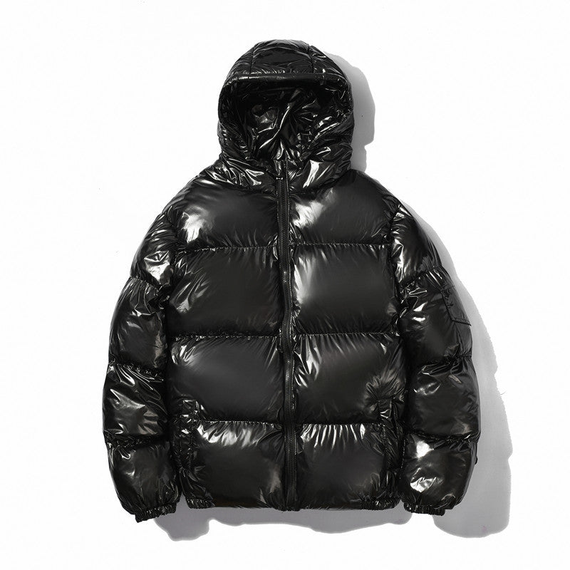 Unisex nan glänzende Steppjacke mit Kapuze, wasserabweisender High-Shine-Oberfläche und wärmender synthetischer Füllung Shop Nory