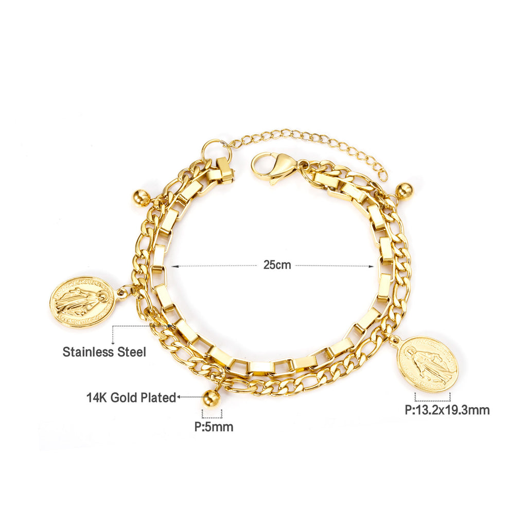 Damen Armband mit Anhänger aus hochwertigem Edelstahl und rosé vergoldetem Design Shop Nory
