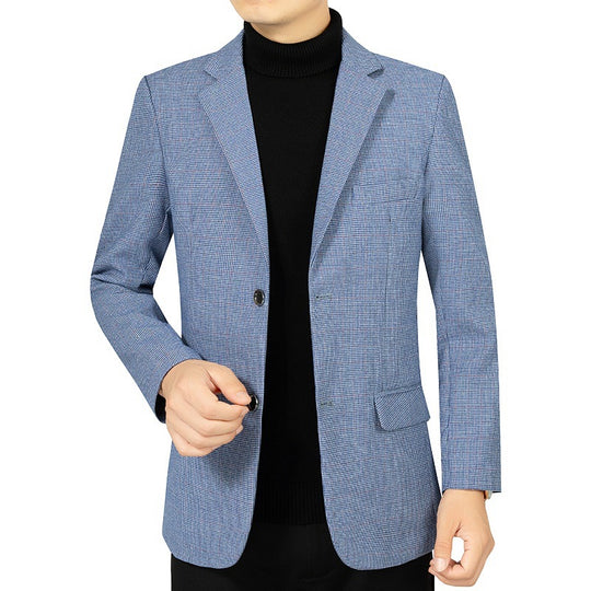 Herren Slim-Fit Sakko fein kariert aus leichtem MischgewShop Norye mit teilgefütterter Innenverarbeitung Shop Nory
