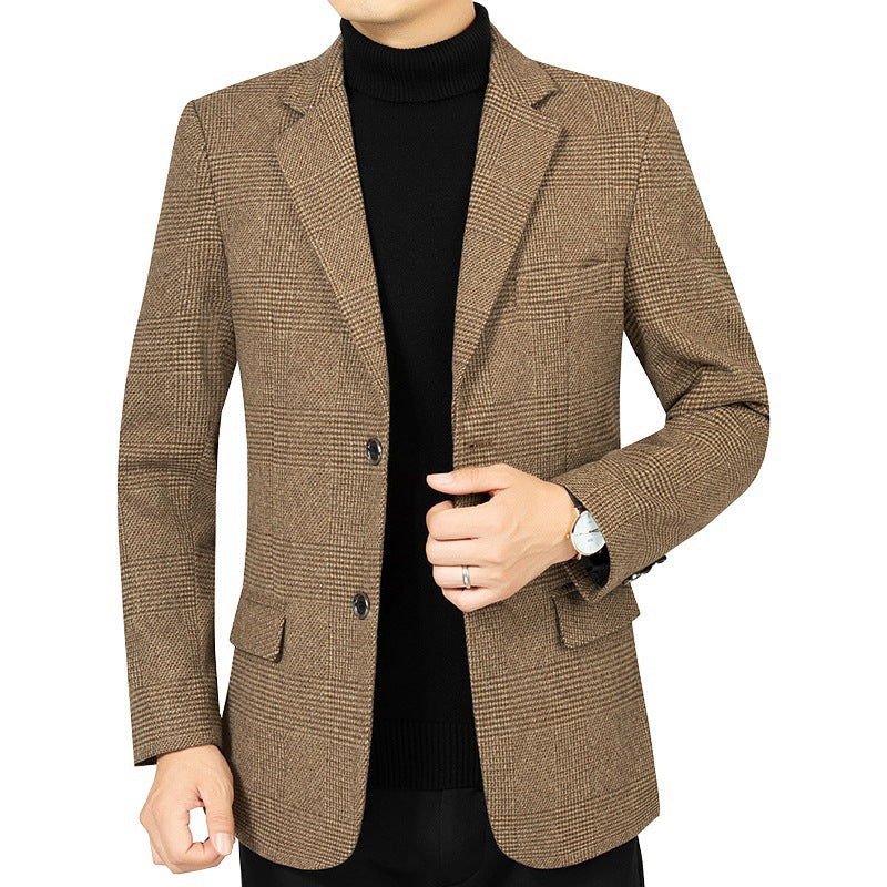 Herren Slim-Fit Sakko fein kariert aus leichtem MischgewShop Norye mit teilgefütterter Innenverarbeitung Shop Nory