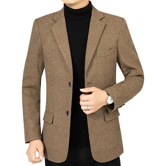 Herren Slim-Fit Sakko fein kariert aus leichtem MischgewShop Norye mit teilgefütterter Innenverarbeitung Shop Nory