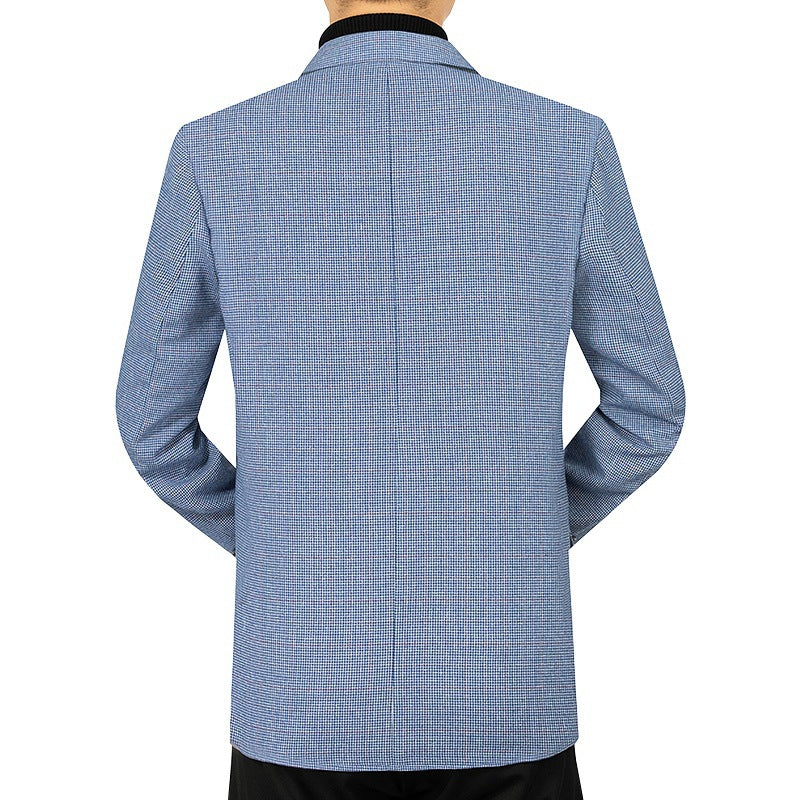 Herren Slim-Fit Sakko fein kariert aus leichtem MischgewShop Norye mit teilgefütterter Innenverarbeitung Shop Nory