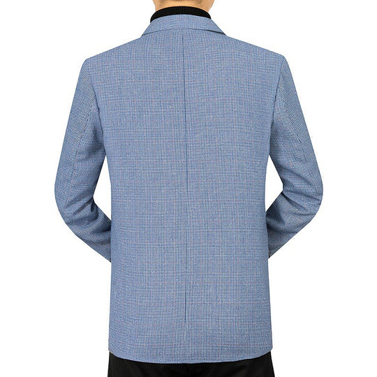 Herren Slim-Fit Sakko fein kariert aus leichtem MischgewShop Norye mit teilgefütterter Innenverarbeitung Shop Nory