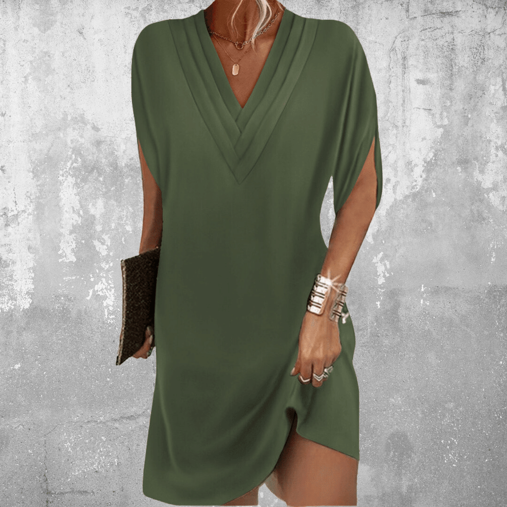 Bauchbedeckung V-Hals Kleid
