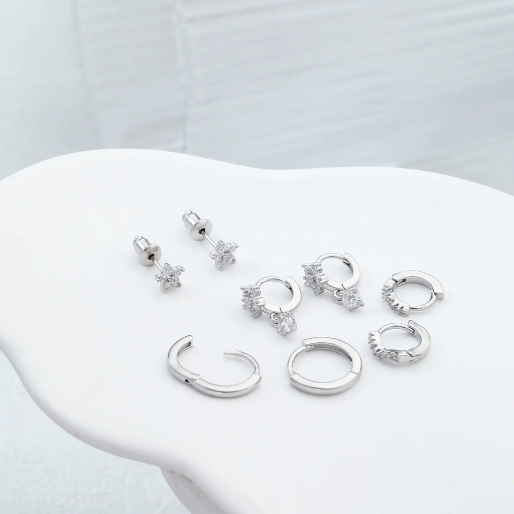 Blumen Dangle Huggie Ohrringe Set | Shop Nory
