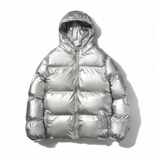 Unisex nan glänzende Steppjacke mit Kapuze, wasserabweisender High-Shine-Oberfläche und wärmender synthetischer Füllung Shop Nory