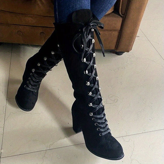 kniehohe, bequeme lange Winterstiefel für Damen