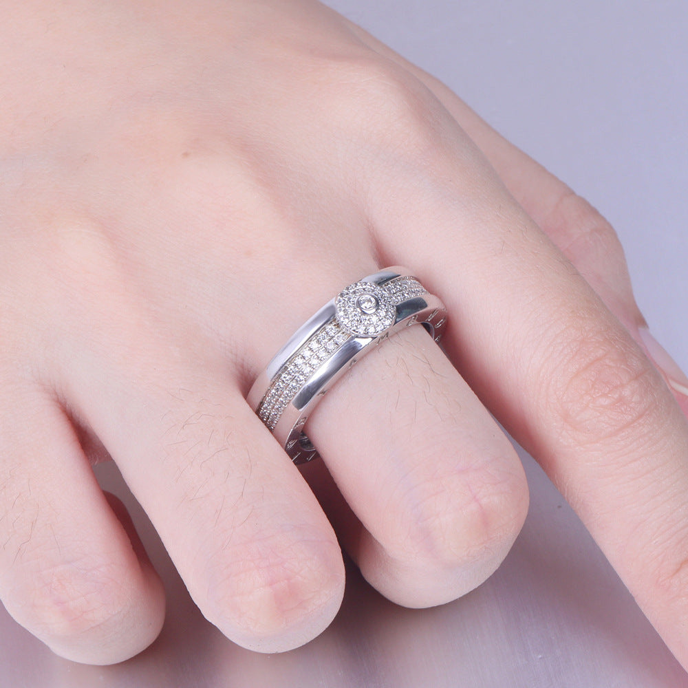 Damen Ehering mit funkelnden Zirkonia-Steinen Shop Nory