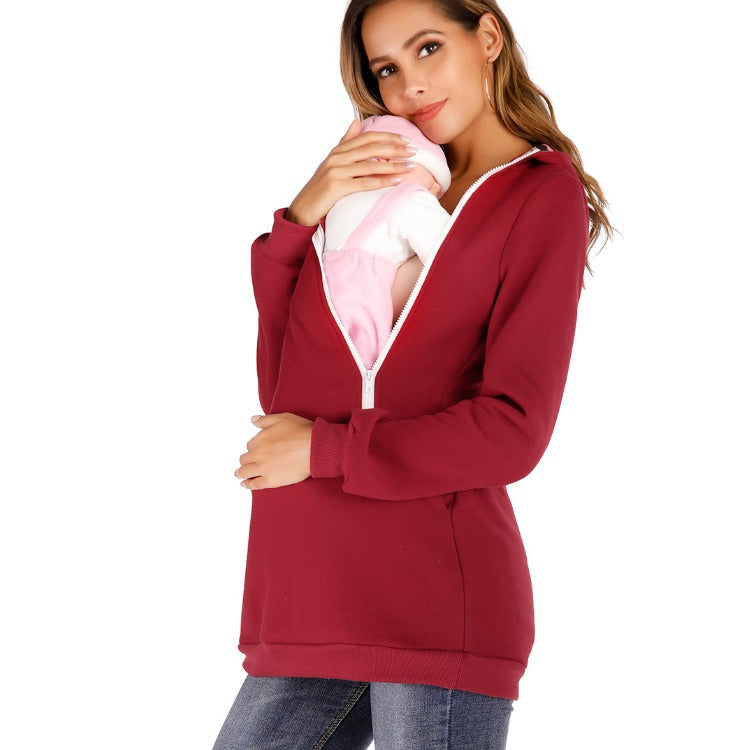 Damen Umstandsjacke mit praktischem Reißverschluss und modernem Design Shopnory