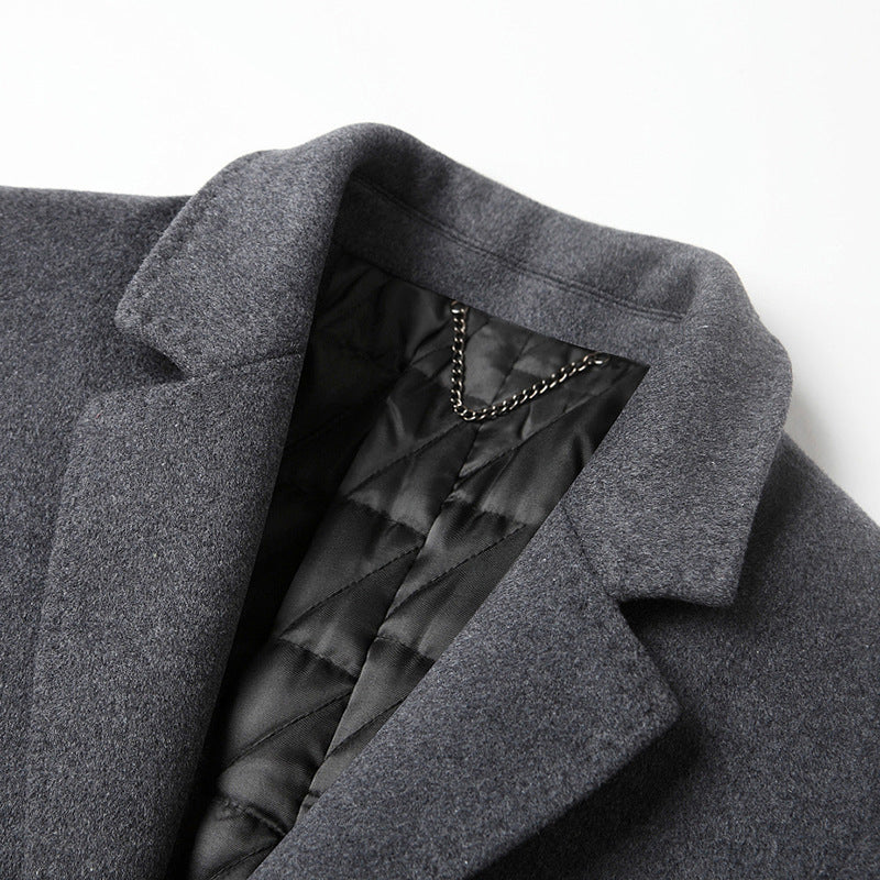 Herren Klassischer Wollmix-Mantel mit gesteppter Thermofütterung und schlanker Silhouette Shop Nory