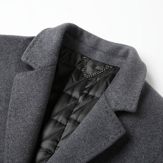 Herren Klassischer Wollmix-Mantel mit gesteppter Thermofütterung und schlanker Silhouette Shop Nory