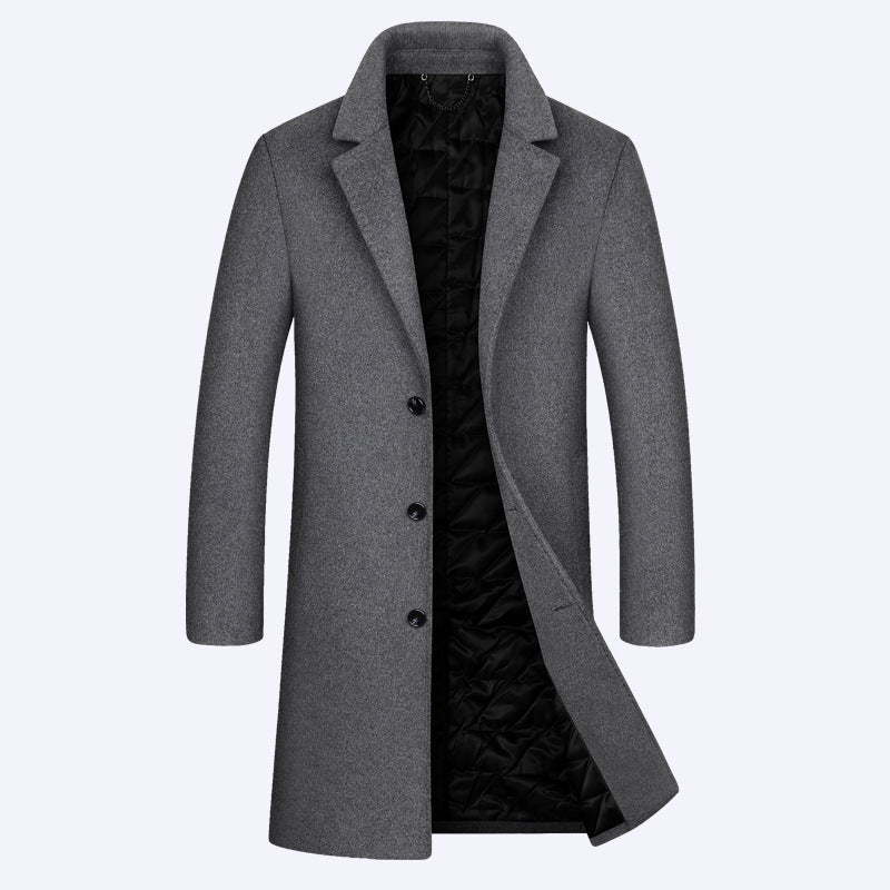 Herren Klassischer Wollmix-Mantel mit gesteppter Thermofütterung und schlanker Silhouette Shop Nory