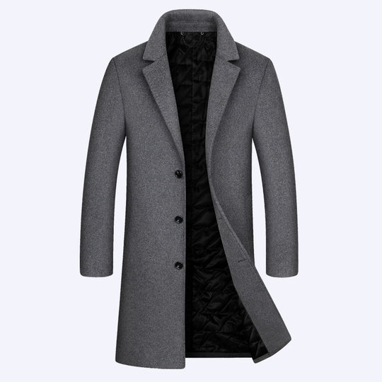 Herren Klassischer Wollmix-Mantel mit gesteppter Thermofütterung und schlanker Silhouette Shop Nory