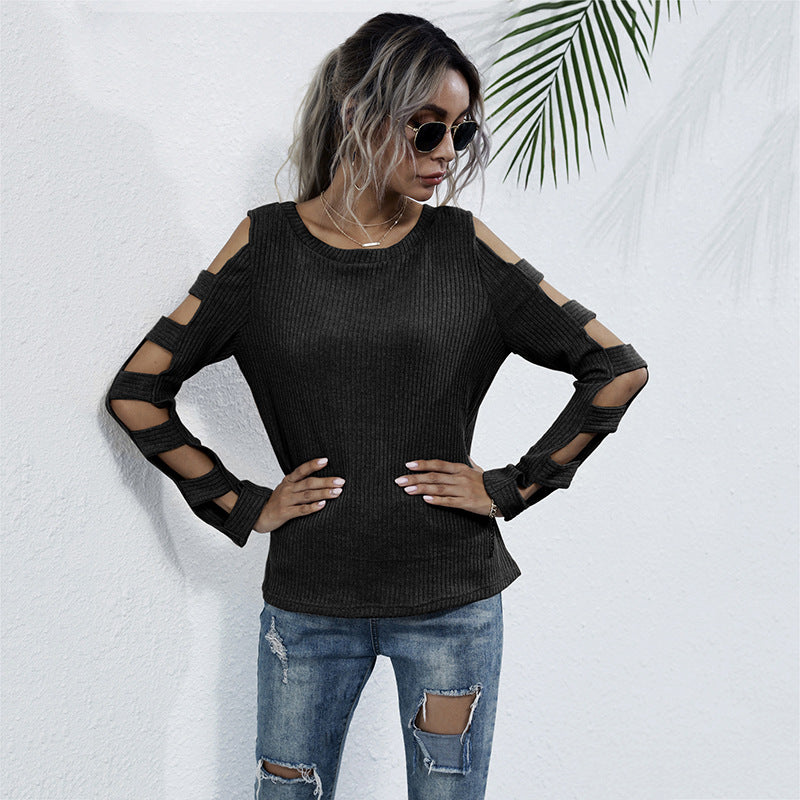 Damen Bequemer Pullover mit Cut-Out-Details Shop Nory
