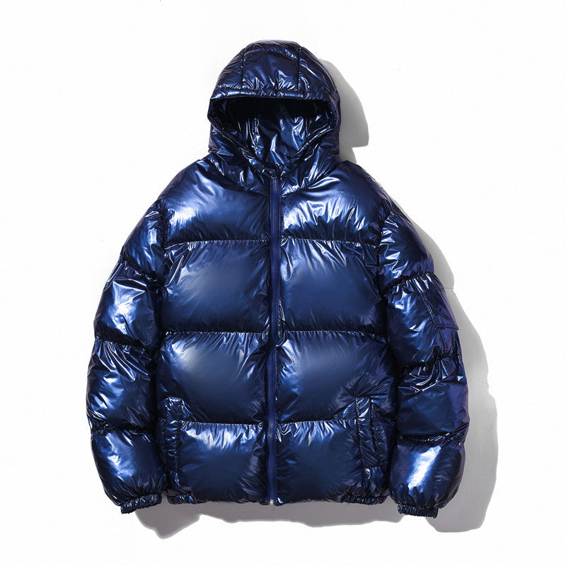 Unisex nan glänzende Steppjacke mit Kapuze, wasserabweisender High-Shine-Oberfläche und wärmender synthetischer Füllung Shop Nory
