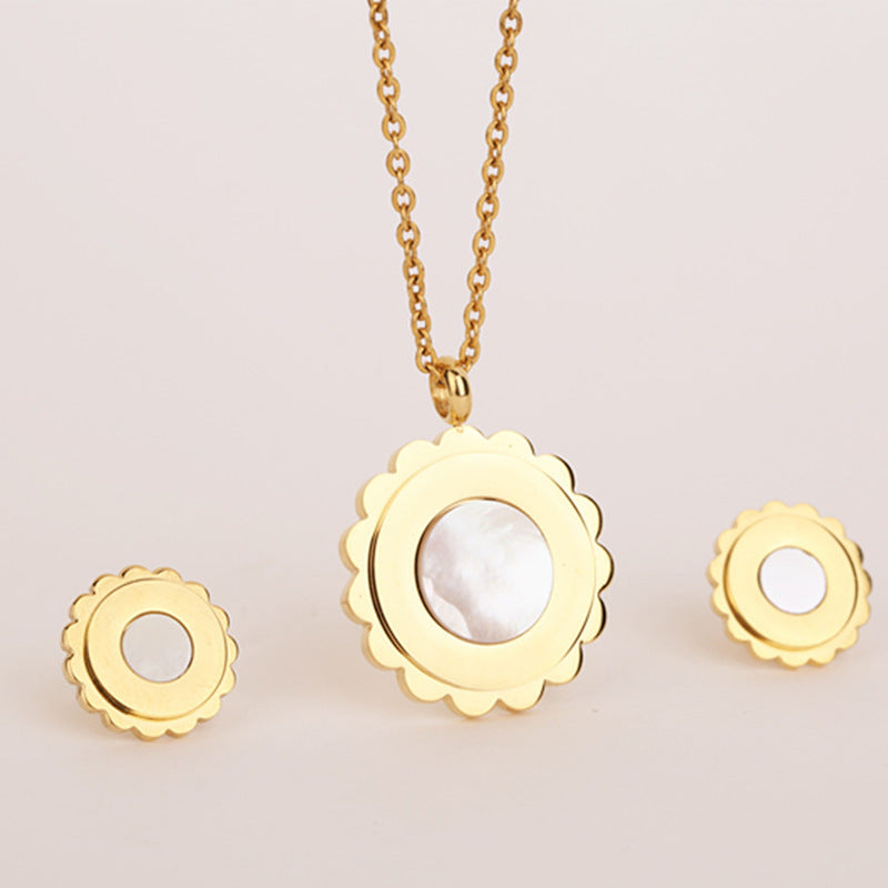 Damen Schmuckset aus hochwertigem Edelstahl mit Muschel-Elementen Shop Nory