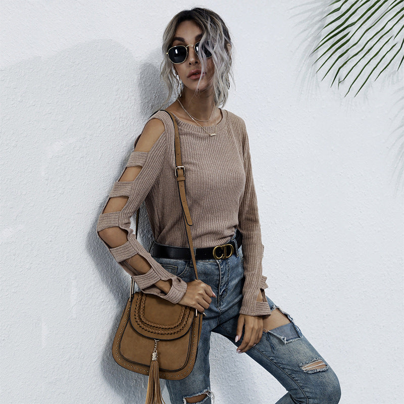 Damen Bequemer Pullover mit Cut-Out-Details Shop Nory