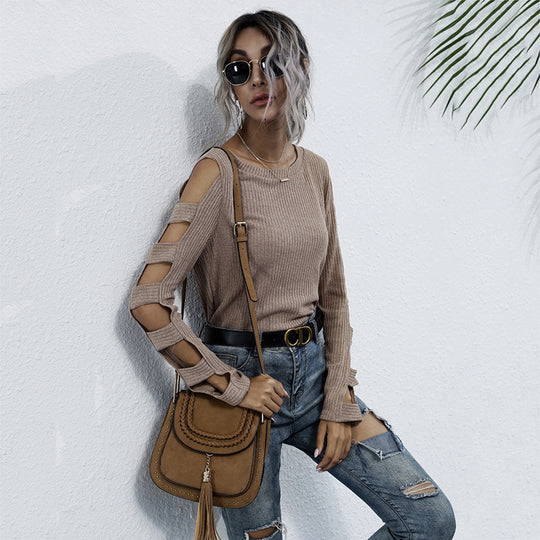 Damen Bequemer Pullover mit Cut-Out-Details Shop Nory