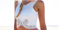 Damen Cropped Oberteil mit Spitzenverzierung Shopnory