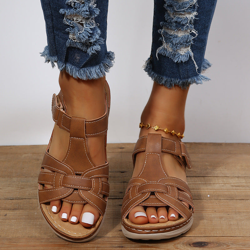 Orthopädische Klettverschlussschuhe mit Dämpfungssohle für Damen