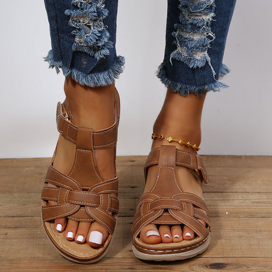 Orthopädische Klettverschlussschuhe mit Dämpfungssohle für Damen