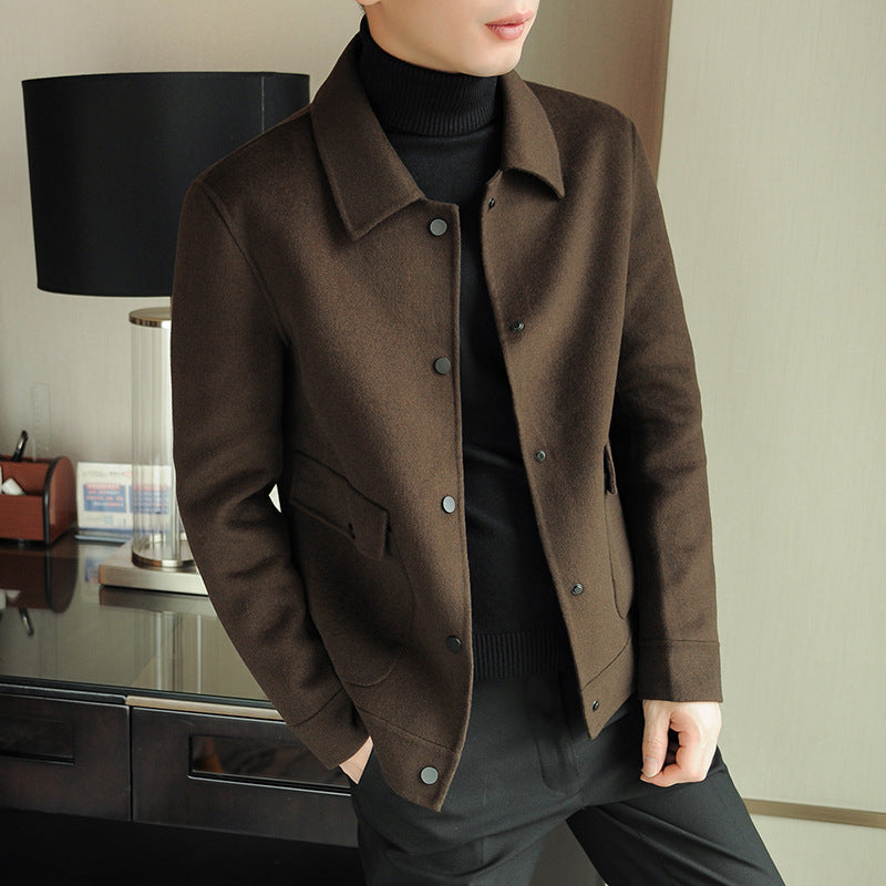 Herren Kurzblouson aus Wollmix mit Druckknopfleiste, Hemdkragen und aufgesetzten Pattentaschen Shop Nory