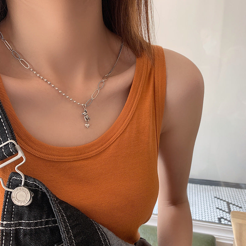 Damen Halskette mit kreativem Anhänger und filigranem Kettendesign Shop Nory