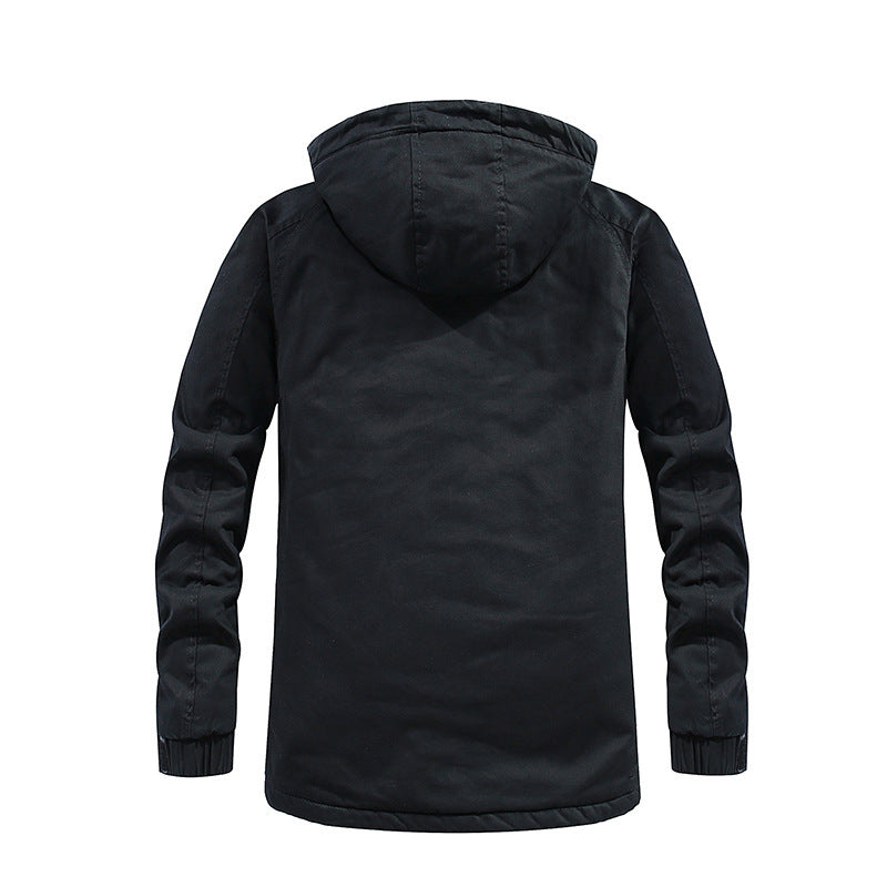 Herren gefütterter Parka mit Kapuze und weichem Teddyinnenfutter Shop Nory