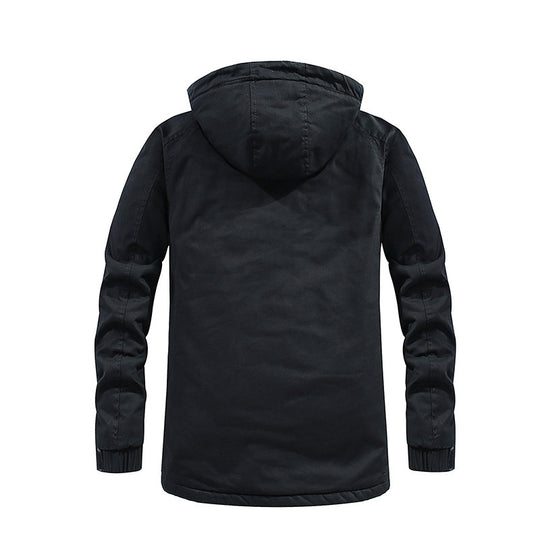 Herren gefütterter Parka mit Kapuze und weichem Teddyinnenfutter Shop Nory