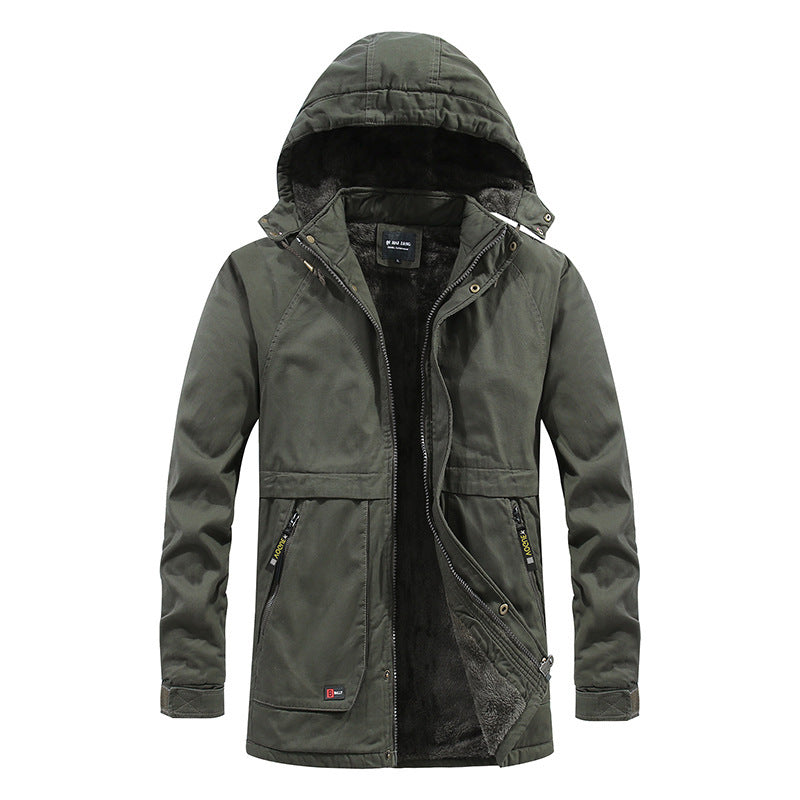 Herren gefütterter Parka mit Kapuze und weichem Teddyinnenfutter Shop Nory