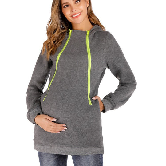 Damen Umstandsjacke mit praktischem Reißverschluss und modernem Design Shopnory
