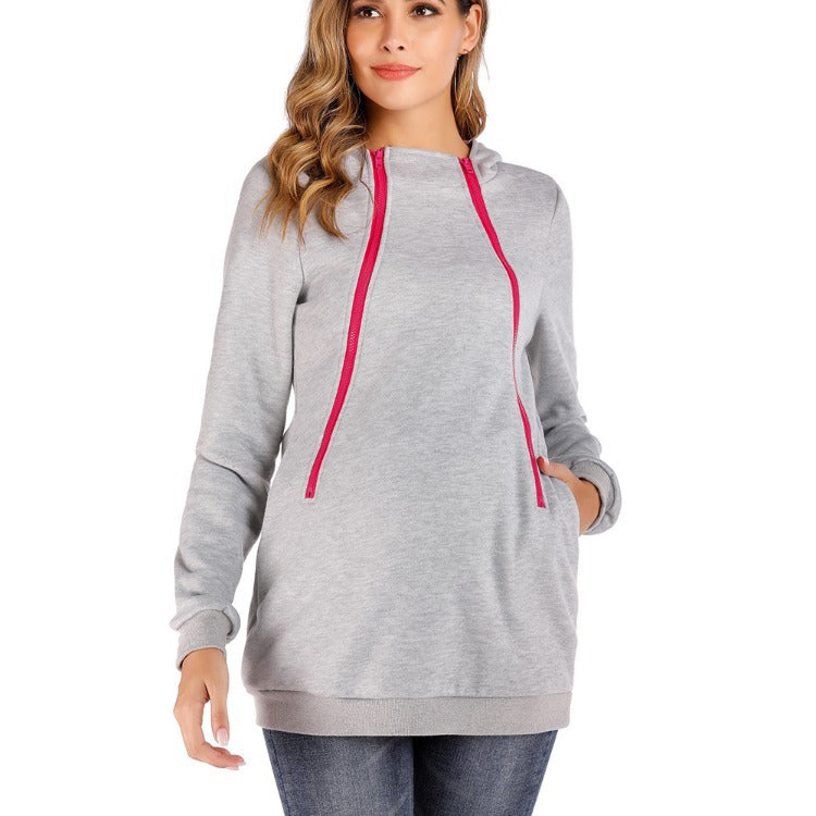 Damen Umstandsjacke mit praktischem Reißverschluss und modernem Design Shopnory