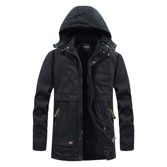Herren gefütterter Parka mit Kapuze und weichem Teddyinnenfutter Shop Nory