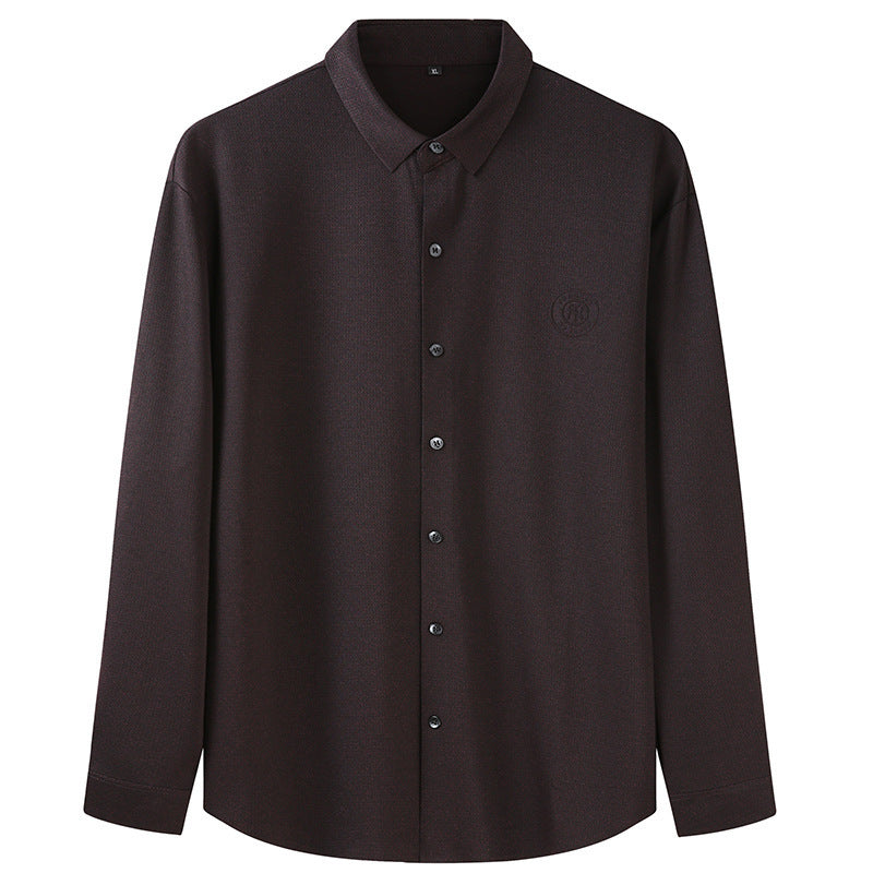 Herren Elegantes Langarm-Hemd mit feiner Struktur und klassischer Knopfleiste Shop Nory