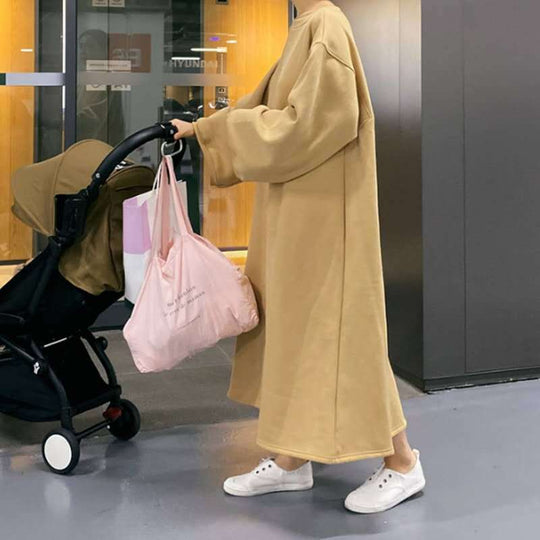 Damen Oversize-Sweatkleid mit Ballonärmeln und Maxi-Länge Shop Nory