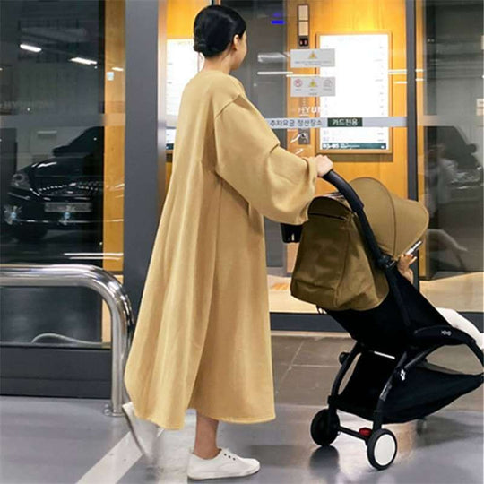 Damen Oversize-Sweatkleid mit Ballonärmeln und Maxi-Länge Shop Nory