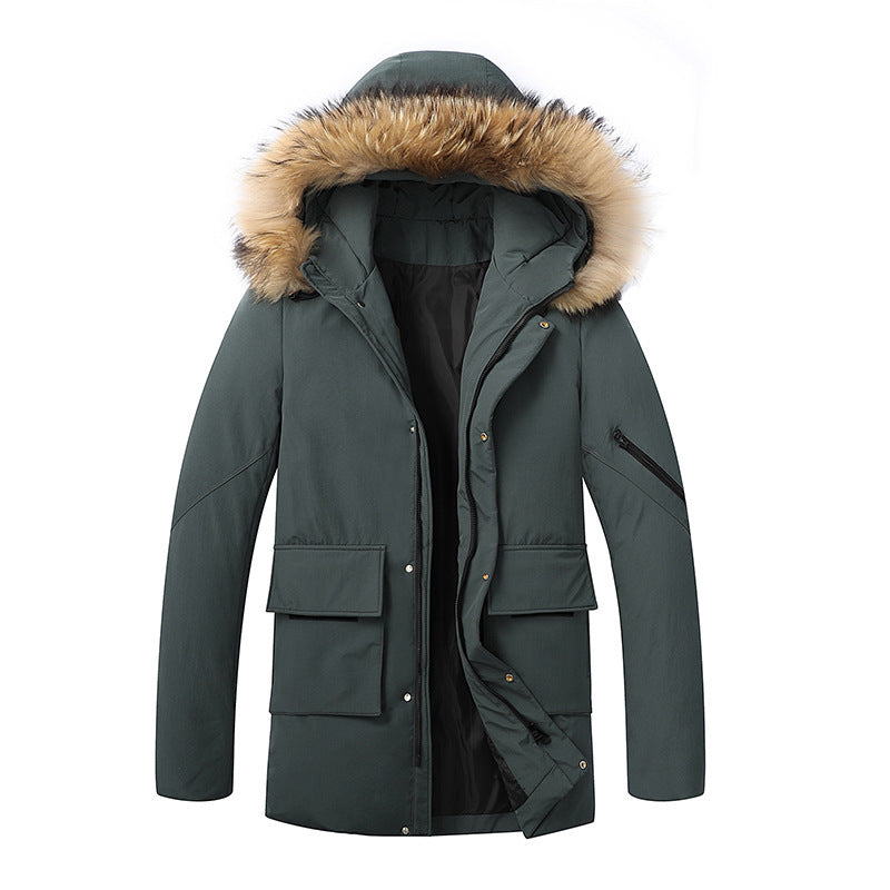 Herren Wasserdichte Winterparka mit abnehmbarer Kunstfellkapuze und Thermoisolierung Shop Nory