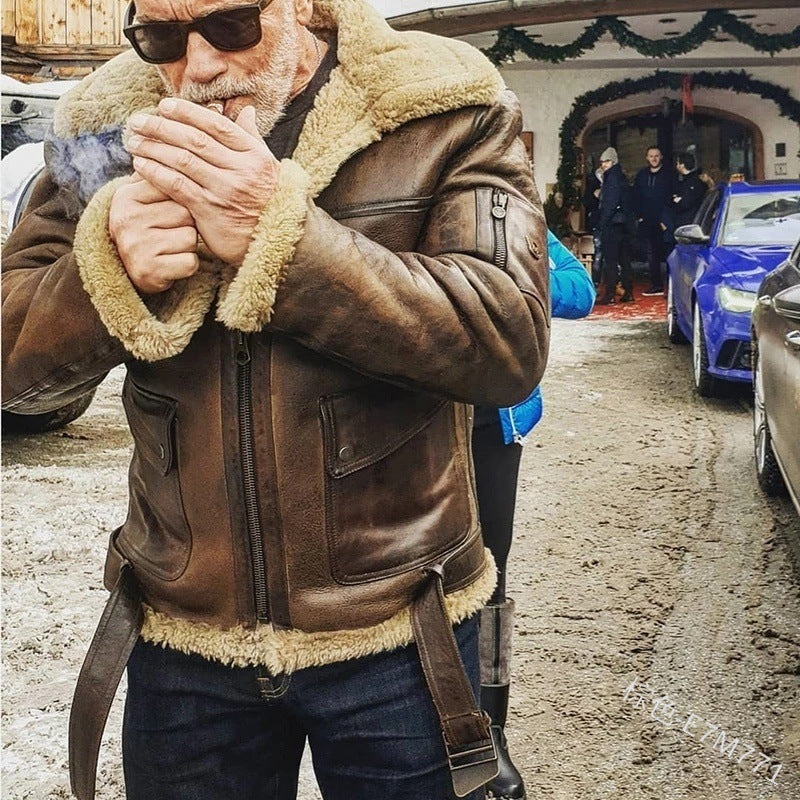 Herren authentische Jacke mit gefüttertem Stehkragen