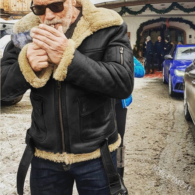 Herren authentische Jacke mit gefüttertem Stehkragen