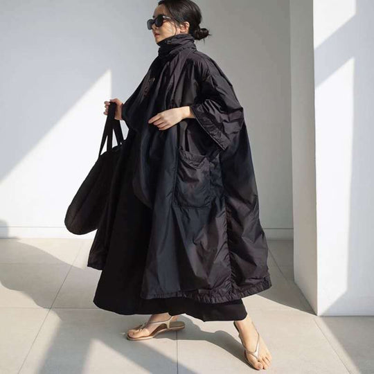 Damen Longline-Parka im leichten Windbreaker-Stil mit innenliegendem Futter, Tunnelzug und Pattentaschen Shop Nory