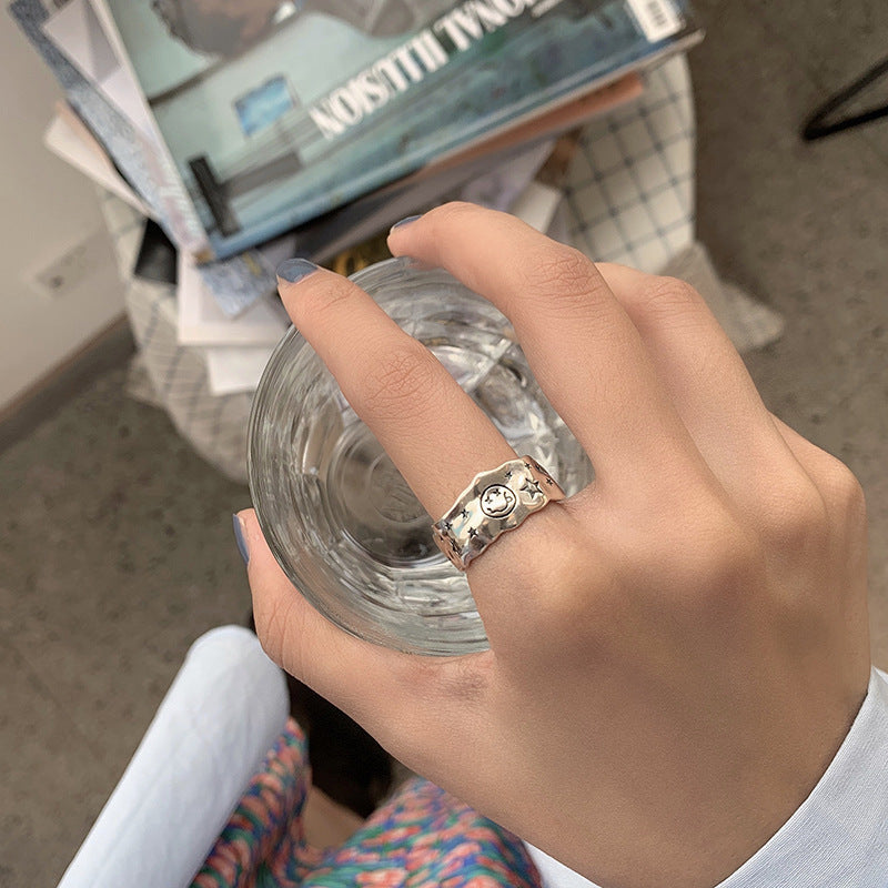 Damen Silberschmuckring mit künstlerischem Schriftzug Shop Nory