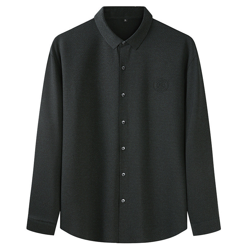 Herren Elegantes Langarm-Hemd mit feiner Struktur und klassischer Knopfleiste Shop Nory