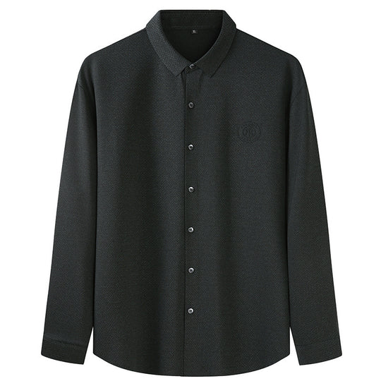 Herren Elegantes Langarm-Hemd mit feiner Struktur und klassischer Knopfleiste Shop Nory
